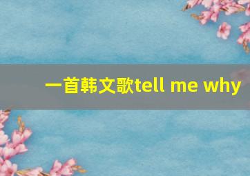 一首韩文歌tell me why